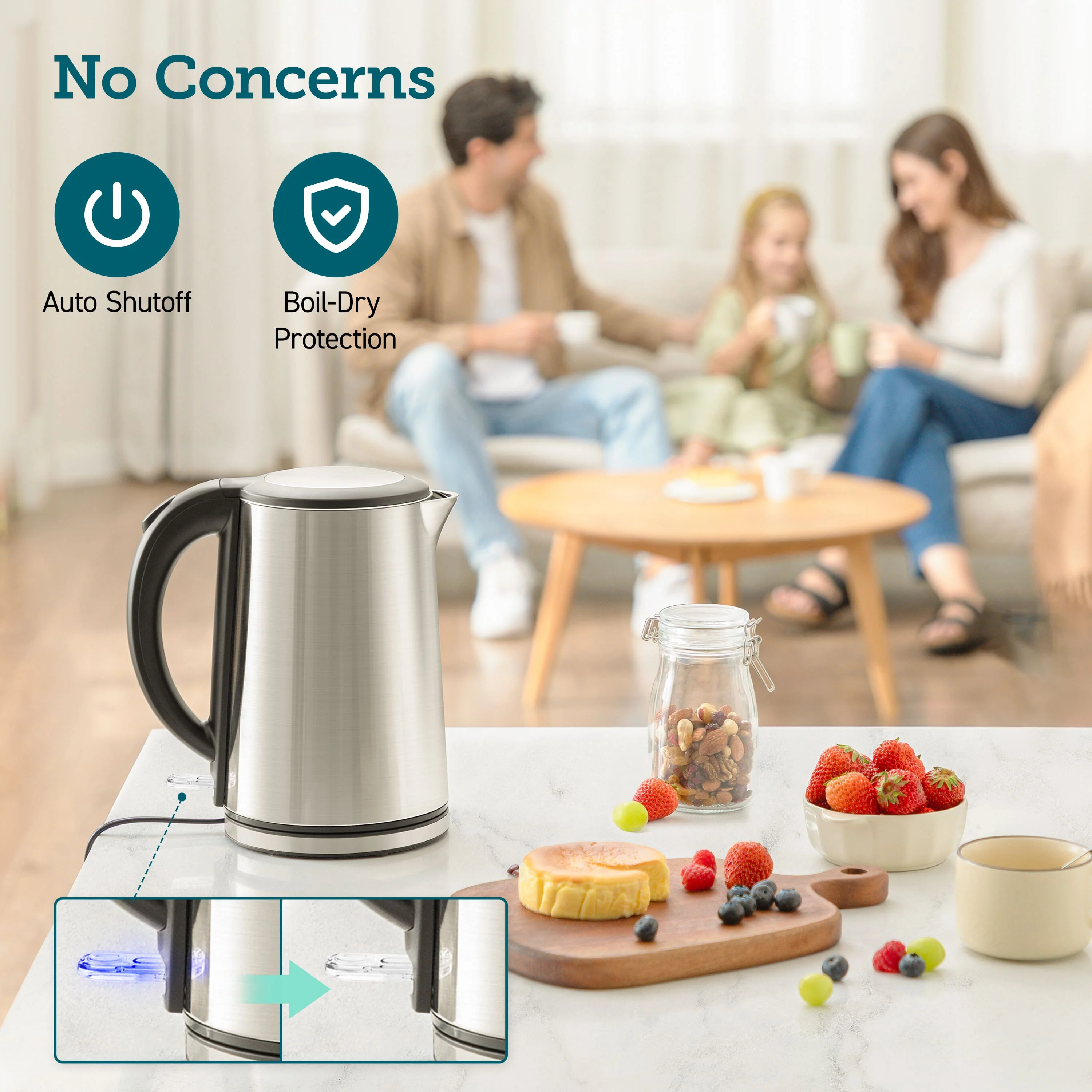 Cosori 1.5L Double Wall Stainless Steel Electric Kettle - Image 5