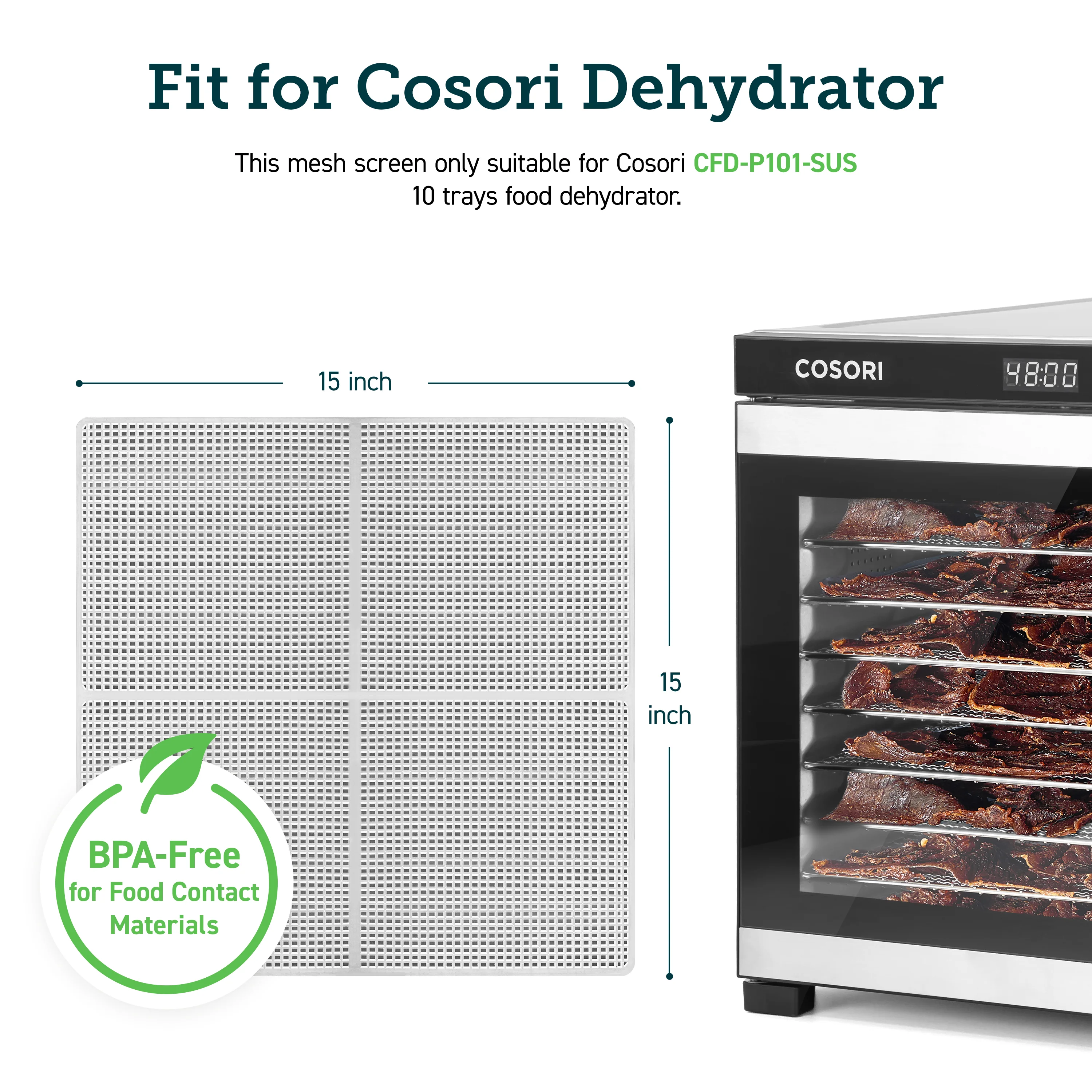 Premium Pro 10-Tray Food Dehydrator Mesh Screen - Image 2