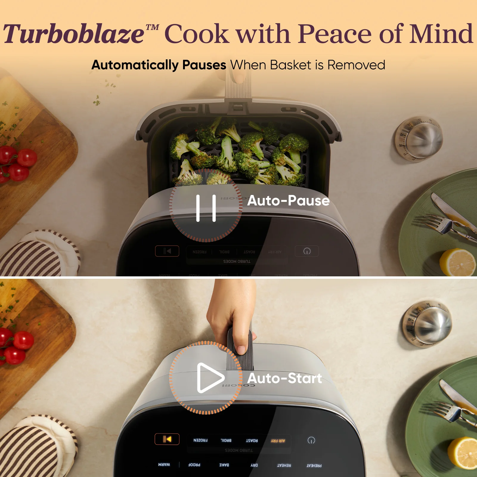 TurboBlaze™ 6.0-Quart Air Fryer - Light Gray - Image 8